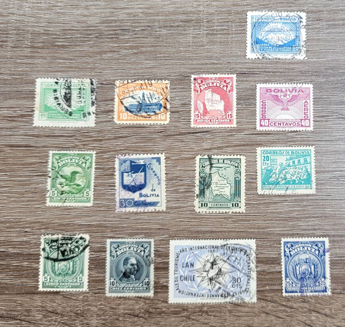  abroad stamp foreign stamp boli Via BOLIVIA 13 sheets 