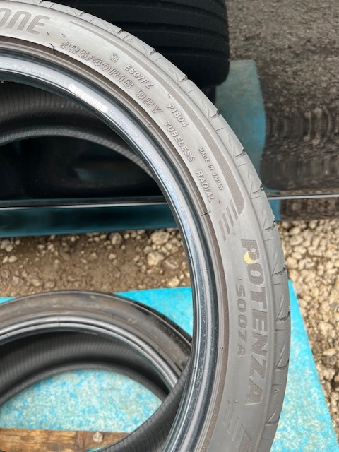 中古タイヤ４本セット　BRIDGESTONE POTENZA S007A 225/40/18 2022年製) 良好な状態のタイヤ_画像10