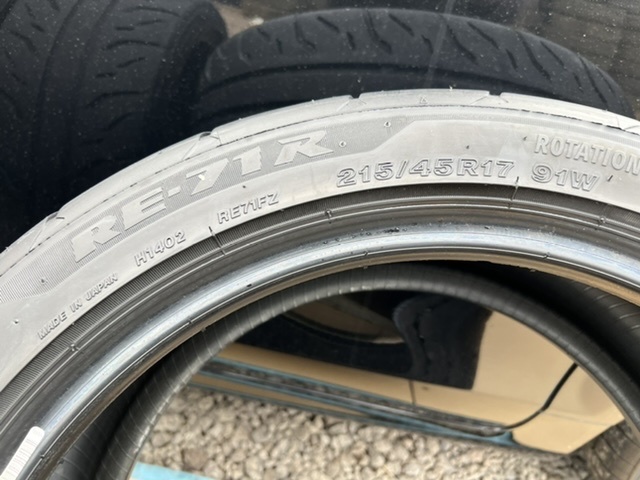 中古タイヤ４本セット BRIDGESTONE POTENZA SPORT 215/45/17 2019年製(非常に良い状態のタイヤの画像7