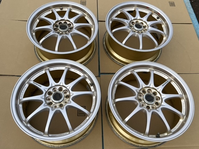 中古ホイール４本セット RAYS VR CE-28N VOLKRACING FORGED MONOBLOCK 17×7.5JJ+50 PCD100 の画像1