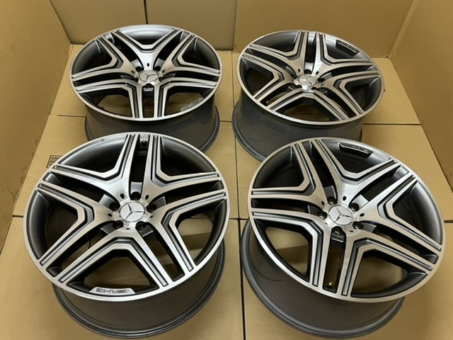 中古ホイール４本セット 輸入メルセデスベンツ AMG W164 純正 21インチ AMG ML63 GL63 GLE GLS W164 W166 10J x 21H2ET46 PCD112 MERCEDESの画像1