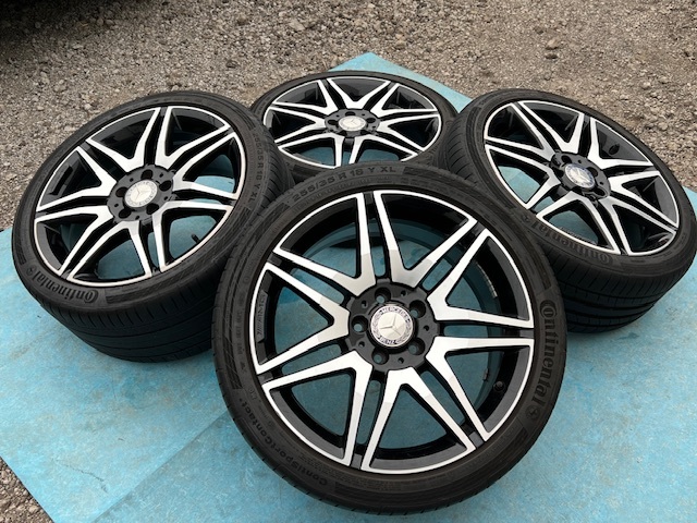 メルセデスベンツ W204 Cクラス AMG 純正 18×7.5J 112-5H+47 18×8.5J 112-5H+54 66.5Φ 中古アルミホイール 4本 メルセデス W204 等)_画像3