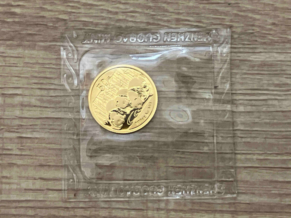 美品 純金 K24 Au999 50元金貨 パンダコイン 1/10ozの画像4