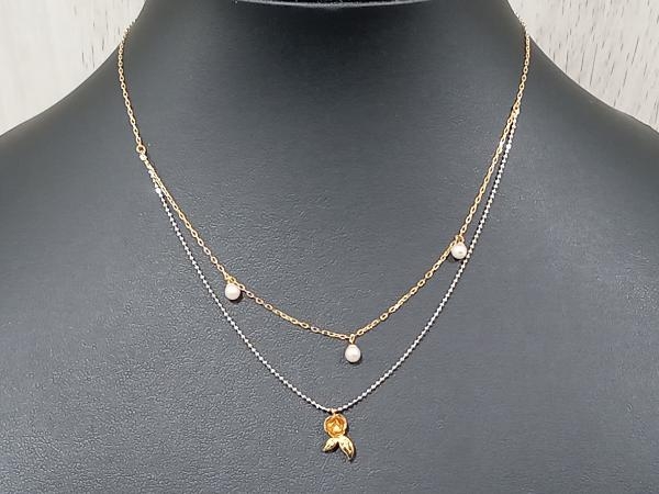 定番のお歳暮&冬ギフトの商品をすべ 【K18ネックレス】TAKE UP/K18/K14/38cm/2.2g/イエローゴールド/2連/ネックレス イエローゴールド