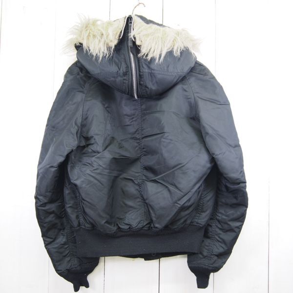 USA製 アルファインダストリーズ ALPHA INDUSTRIES ATTACHED HOOD N-2B フライトジャケット(M)ブラックの画像7