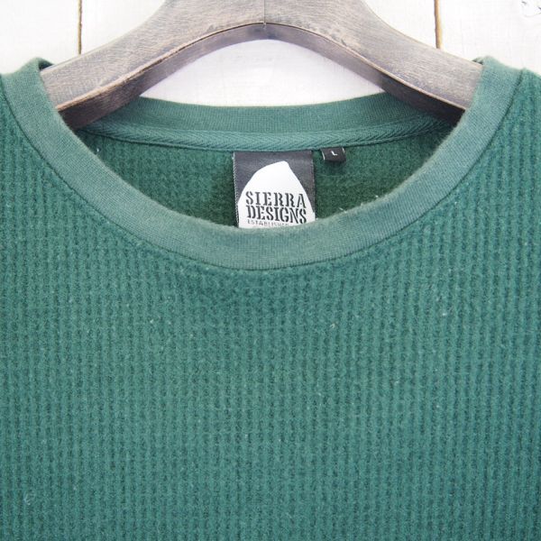  Sierra Design SIERRA DESIGNS crew neck thermal pull over L/S shirt * waffle long T(L) green 