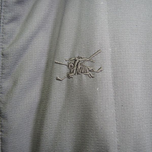 バーバリーゴルフ BURBERRY GOLF 1Pロゴ刺繍ダウンジャケット*ハーフダウンコート(L)ブラック_画像5