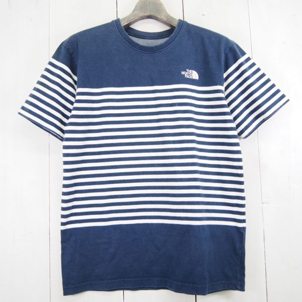 ノースフェイス THE NORTH FACE NT31713 S/S CEOA BRDR TEE セオアルファボーダーティー 半袖Tシャツ(L)ホワイトネイビーの画像1