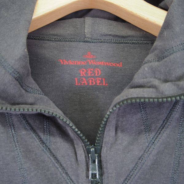 ヴィヴィアンウエストウッドレッドレーベル Vivienne Westwood RED LABEL 変形スリーブ ジップパーカー (3) チャコールグレーの画像5