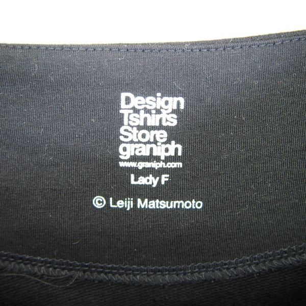 グラニフ Design Tshirts Store graniph 銀河鉄道999 メーテル 星野鉄郎 刺繍 ひざ丈ワンピース(F)ブラックの画像3