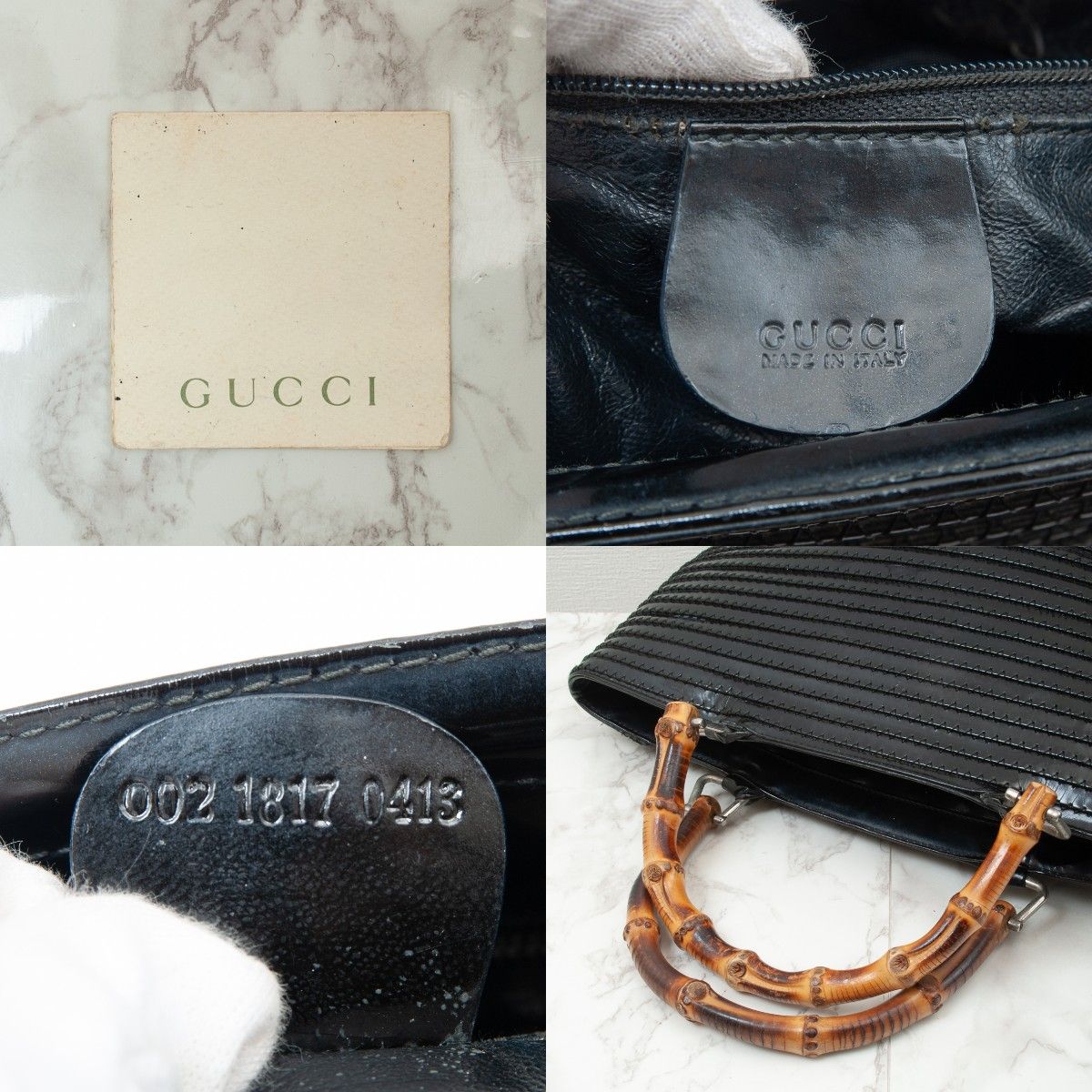 良品】GUCCI (グッチ)バンブー パテントレザー ハンドバッグ 良品】GUCCI (グッチ)バンブー パテントレザー ハンドバッグ