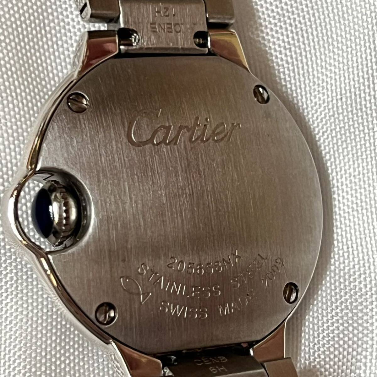 カルティエ Cartier バロンブルー ベゼルダイヤ 現状不動 ステンレス 腕時計 _画像6