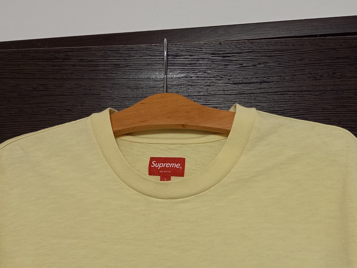 Supreme シュプリーム ポケット　刺繍ロゴ　半袖　ヘビーコットン　高級　Tシャツ イエロー　sizeL　国内正規品　パーカー　スウェット　_画像1