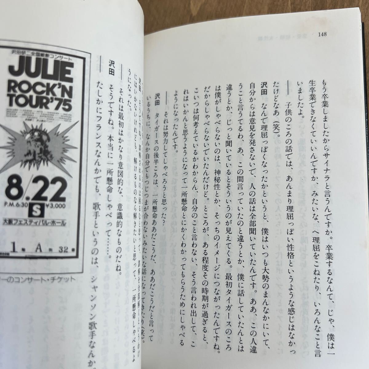 A2■JULIE 我が名は、ジュリー 沢田研二 玉村豊男★中公文庫★昭和61年 発行★帯付 初版本★中古★_画像8