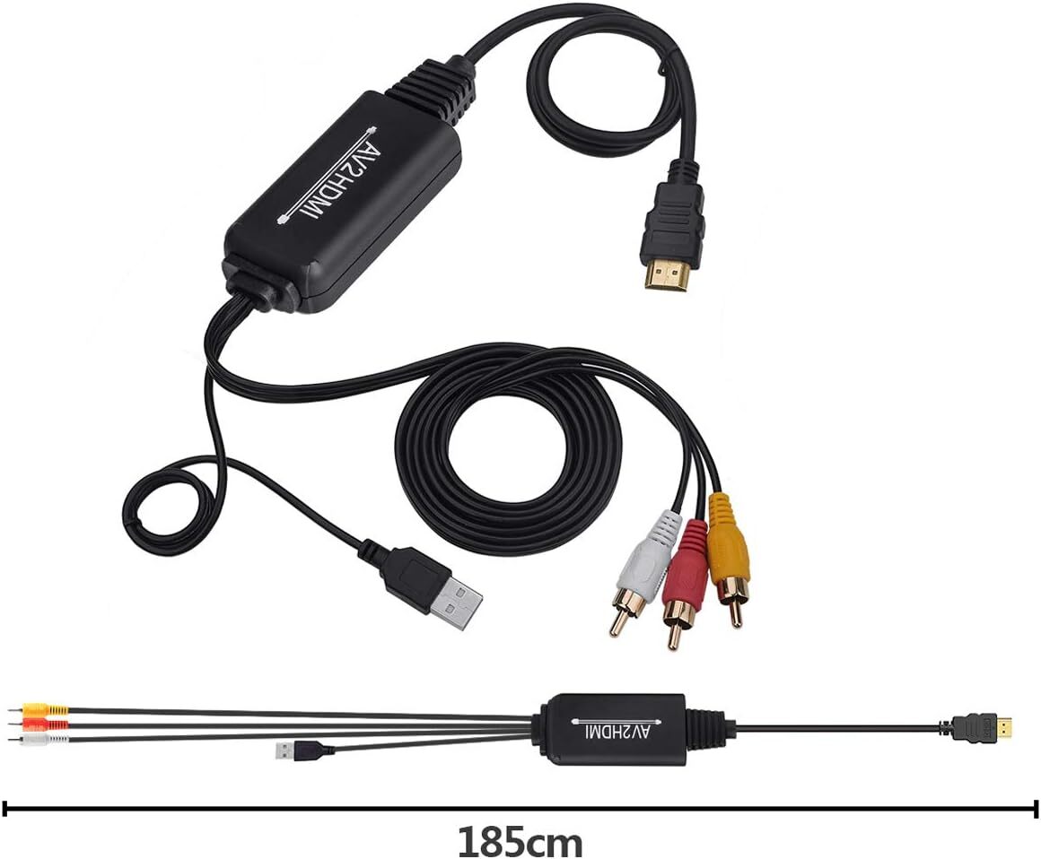 RCA to HDMI 変換ケーブル コンバーター RCA コンポジット 720P 1080P CVBS AV to HDMI 変換 （赤、白、黄） 三色コード の画像7