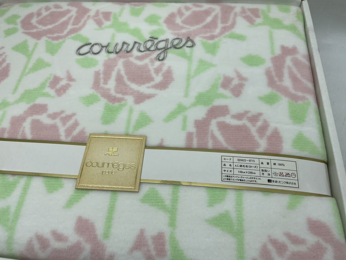 [ unused ]courreges Courreges cotton blanket floral print . road living single 140×200cm blanket bedding gift long-term keeping goods set DM0430M