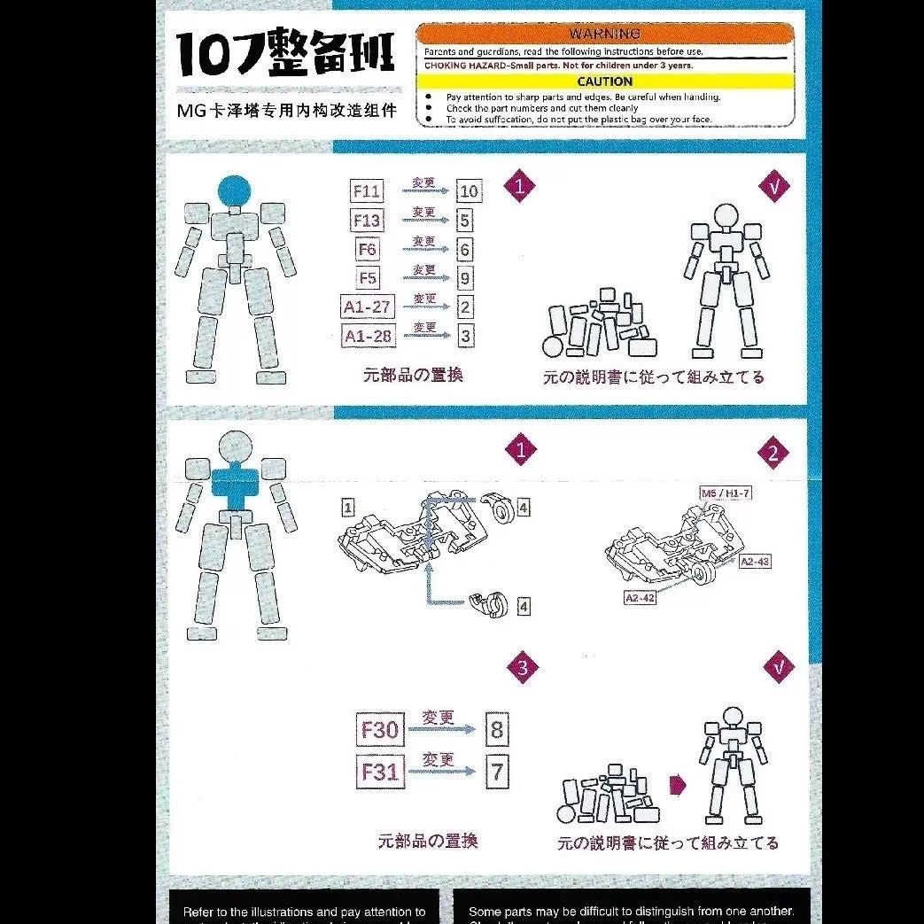 国内発送【107整備班】1/100 MG Zガンダム VER.KA 改造パーツ 組立式プラモデル 新品_画像8