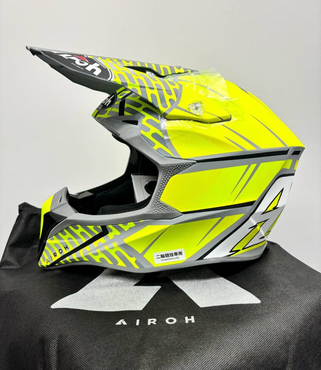 新品 Airoh アイロー オフロードヘルメット Wraap Idol グレー・イエローマット サイズ L 送料込21,300円 AIHWRIDYLLの画像3
