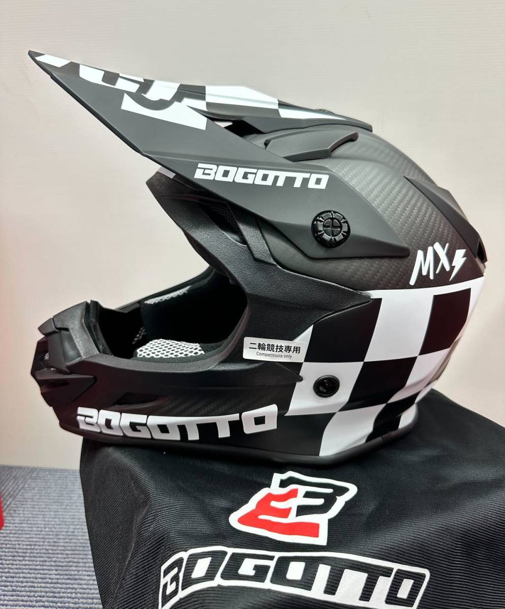 新品 Bogotto オフロードヘルメット V328 XADREZ カーボンモデル ブラック・ホワイト サイズ M 送料込 28,000円 BH328XCBKWHM_画像2