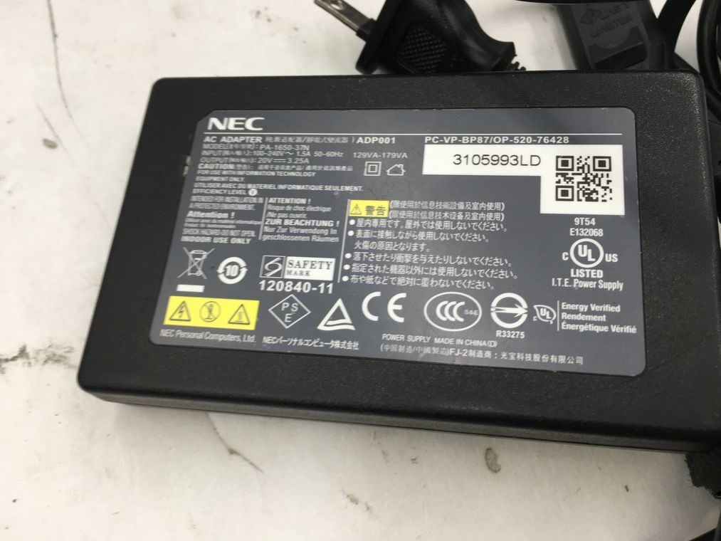 NEC/ノート/SSD 128GB/第3世代Core i5/メモリ4GB/WEBカメラ有/OS無-240408000906588_付属品 1