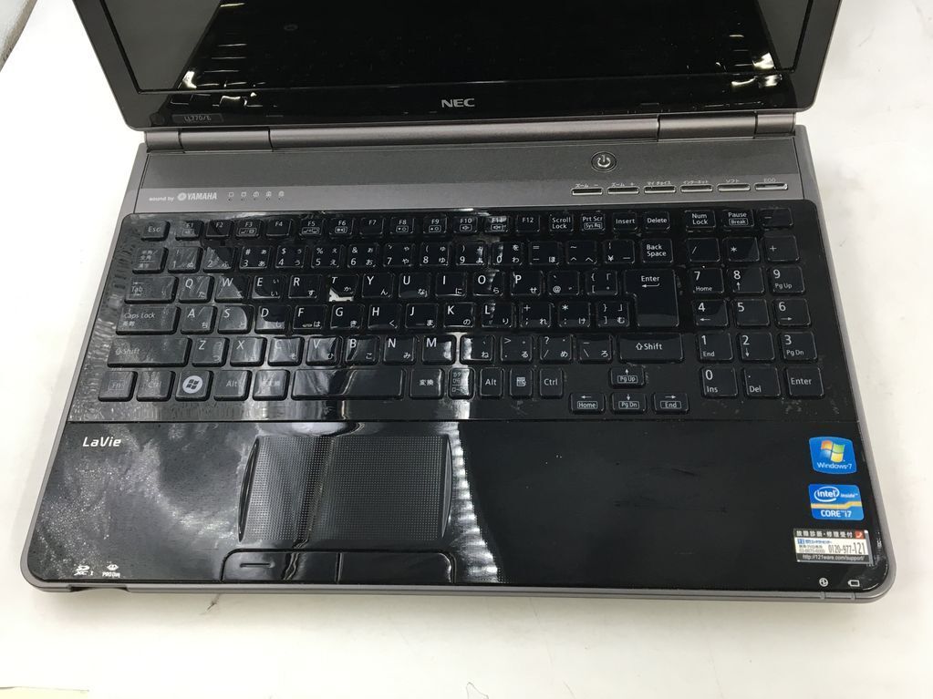 NEC/ノート/HDD 750GB/第2世代Core i7/メモリ2GB/2GB/WEBカメラ無/OS無-240410000911333_キーボード接写１