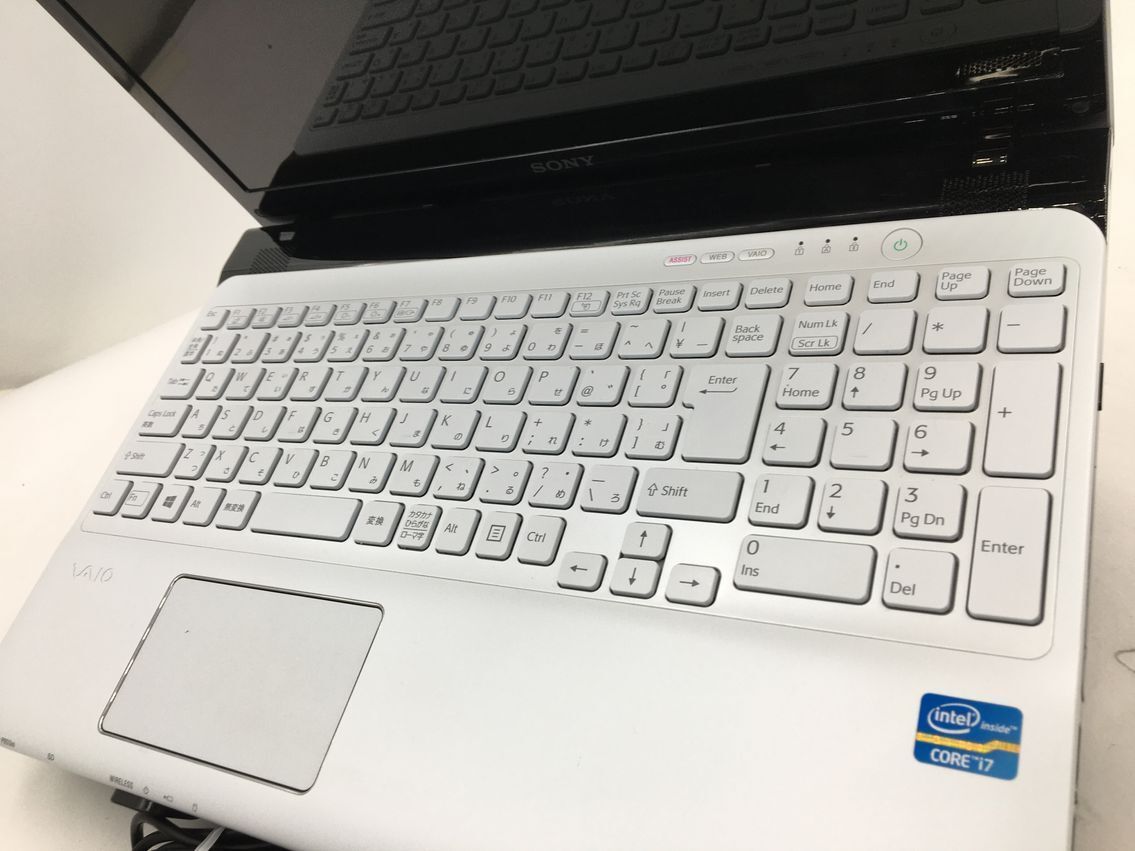 SONY/ノート/SSD 1024GB/第3世代Core i7/メモリ8GB/8GB/WEBカメラ有/OS無-240227000822500_キーボード接写１