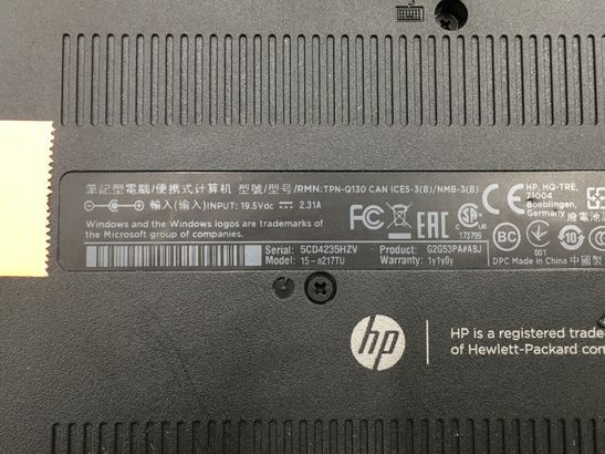 Hewlett-Packard/ノート/HDD 500GB/第4世代Core i5/メモリ4GB/WEBカメラ有/OS無-240420000934618_メーカー名