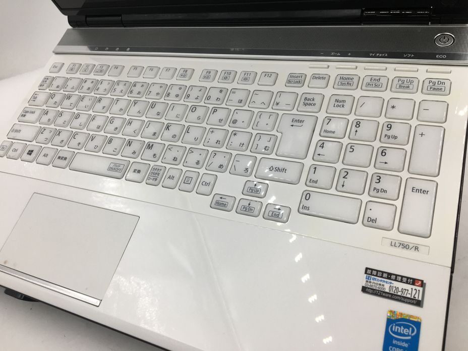 NEC/ノート/SSHD 1000GB/第4世代Core i7/メモリ8GB/WEBカメラ有/OS無-240307000841359_キーボード接写１