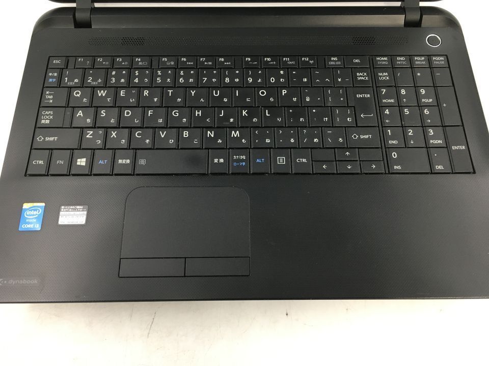 TOSHIBA/ノート/HDD 500GB/第5世代Core i3/メモリ4GB/WEBカメラ有/OS無/Intel Corporation HD Graphics 5500 32MB-240304000832359_キーボード接写１