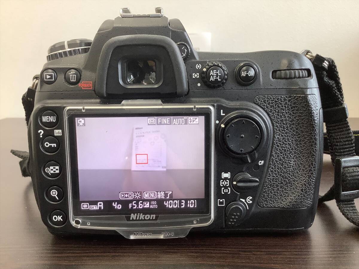 #9382 通電確認済み シャッター確認済み Nikon D300 カメラ本体 Nikon AF-S NIKKOR 18-200m 1.3.5-5.6 G バッテリー 説明書等付の画像3