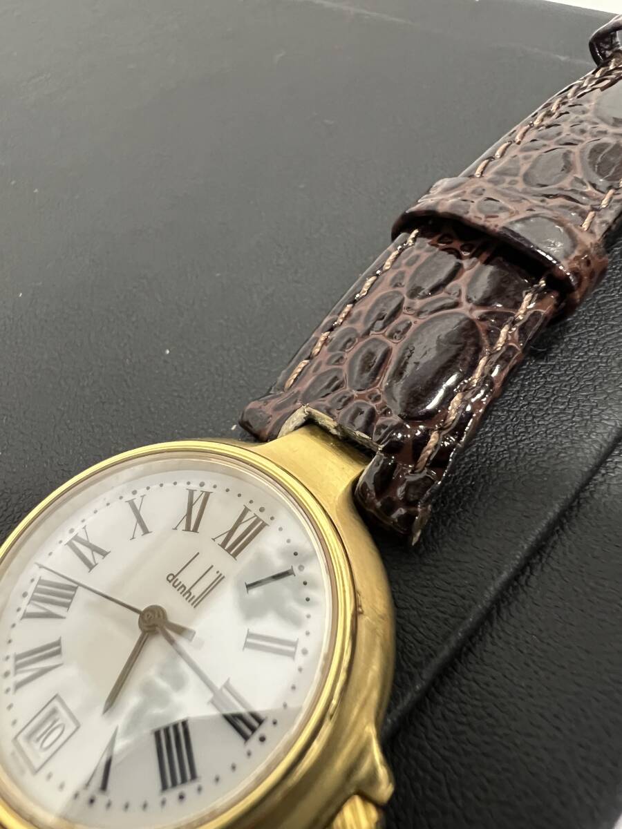★H＃3278 Dunhill腕時計 稼働品  dunhill  ダンヒル レザーベルト 腕 時計 ブランド時計 革ベルト ♪の画像8