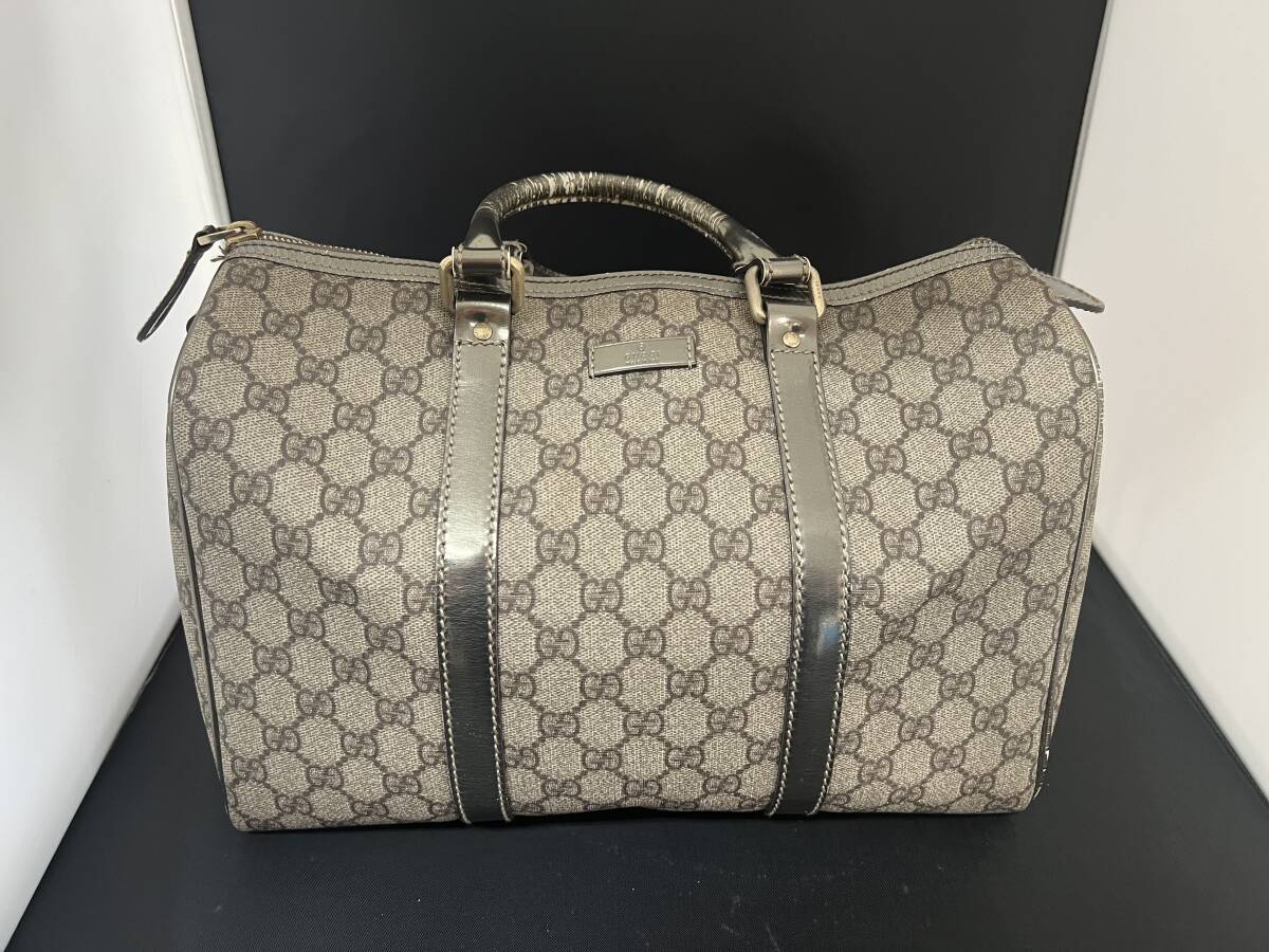 GUCCI グッチ　ボストンバック　GG柄　ハンドバッグ　グレー系　中古品_画像1