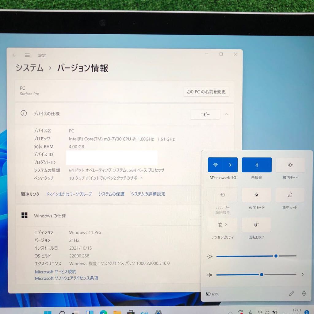 MY4-118 激安 OS Windows11Pro タブレットPC Microsoft Surface Pro4 1796 Core m3 7Y30 メモリ4GB SSD128GB Webカメラ Bluetooth 中古の画像3