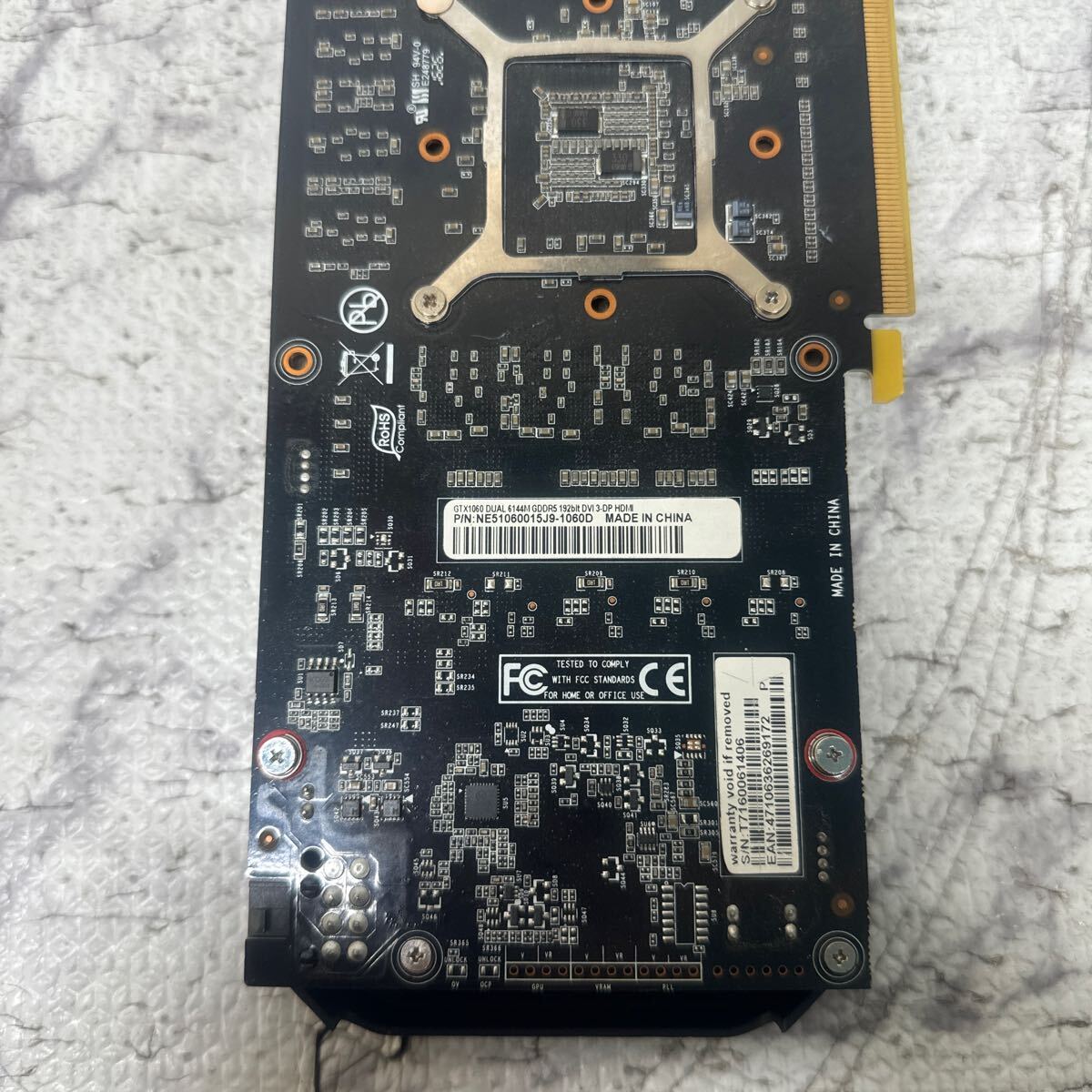 GK 激安 GB-40 グラフィックボード PALiT Geforce GTX1060 DUAL 6144M GDDR5 192bit 認識.画像出力のみ確認 中古品 同梱可能の画像6