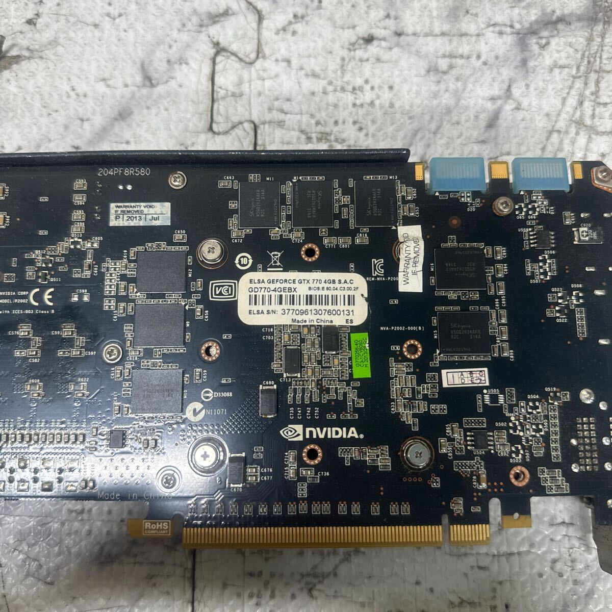 GK 激安 GB-43 グラフィックボード ELSA GEFORCE GTX 770 4GB [GD770-4GEBX] 認識.画像出力のみ確認 中古品 同梱可能の画像6