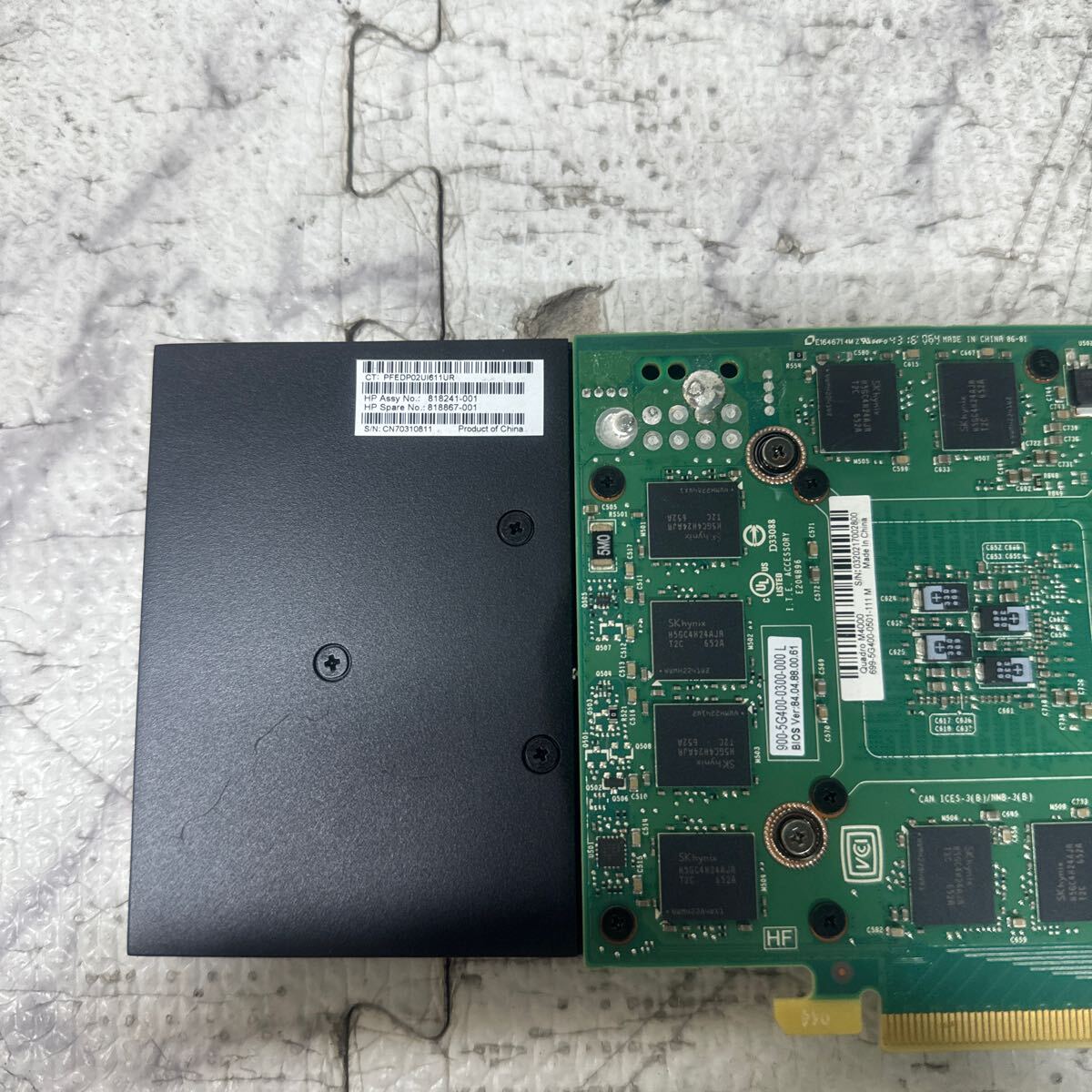 GK 激安 GB-90 グラフィックボード HP NVIDIA QUADRO M4000 8GB GDDR5 256Bit [818241-001] 認識.画像出力のみ確認 中古品 同梱可能_画像5