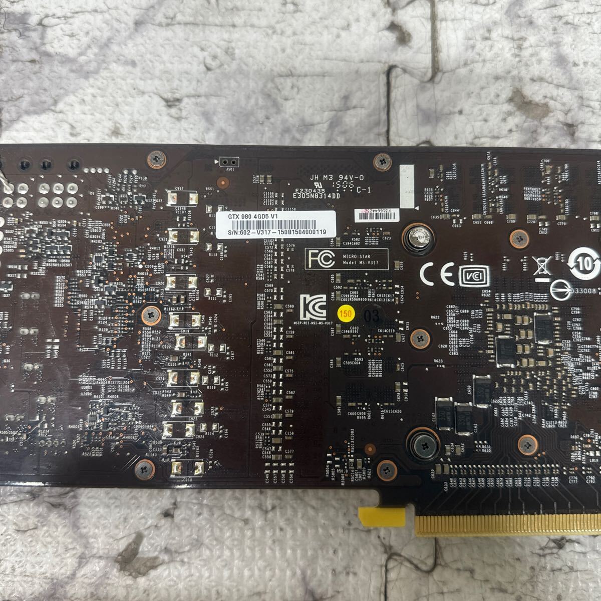 GK 激安 GB-114 グラフィックボード msi Geforce GTX980 4GB GDDR5 [GTX 980 4GD5 V1] 認識.画像出力のみ確認 中古品 同梱可能の画像7