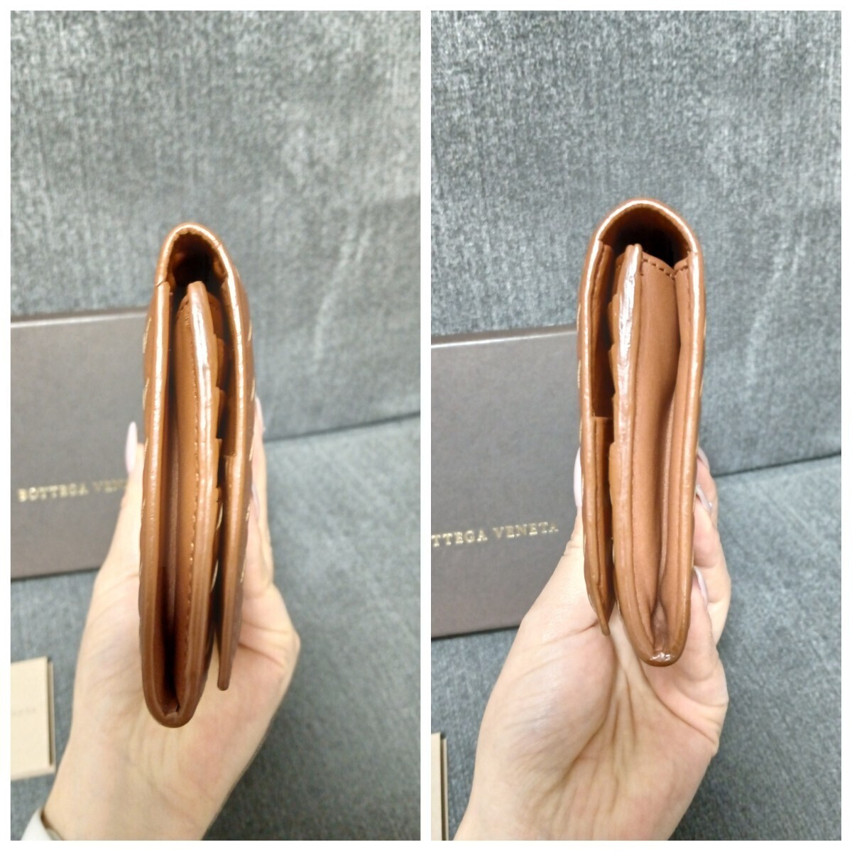 BOTTEGA VANETA ボッテガヴェネタ ボッテガ 長財布 二つ折り箱あり ウォレットWallet 茶色 ブラウン メンズ レディース _画像7