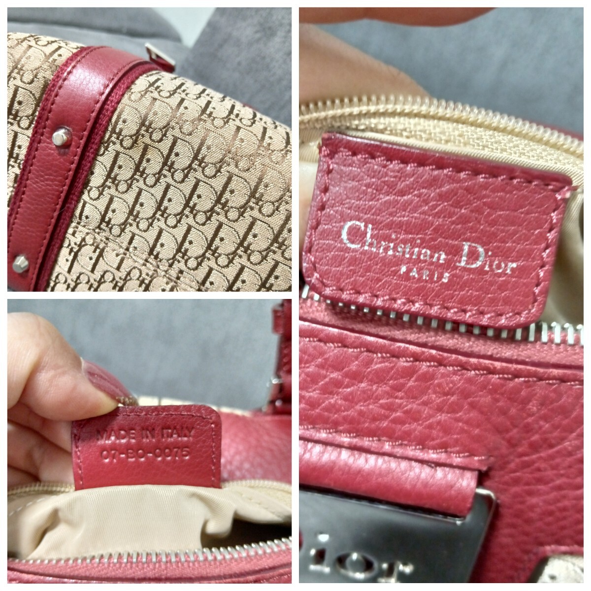 美品 Christian Dior ディオール ハンドバッグ ミニボストン Bag カバン レザー キャンバス ロゴ トロッター ブラウン レディース 1円〜