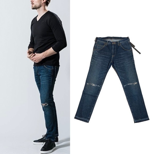 新品3.6万 21SS限定モデル wjk Ripped Wash Slim Jeans　デニム パンツ ジーンズ　　　　　　　AKM ジュンハシモト 1piu1uguale3_画像1