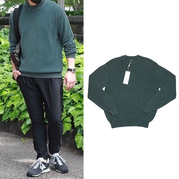 23SS 新品3.5万 ジュンハシモト 7GG BATH DYED CREW KNIT　ニット 　junhashimoto　　　　　AKM 1piu1uguale3_画像1