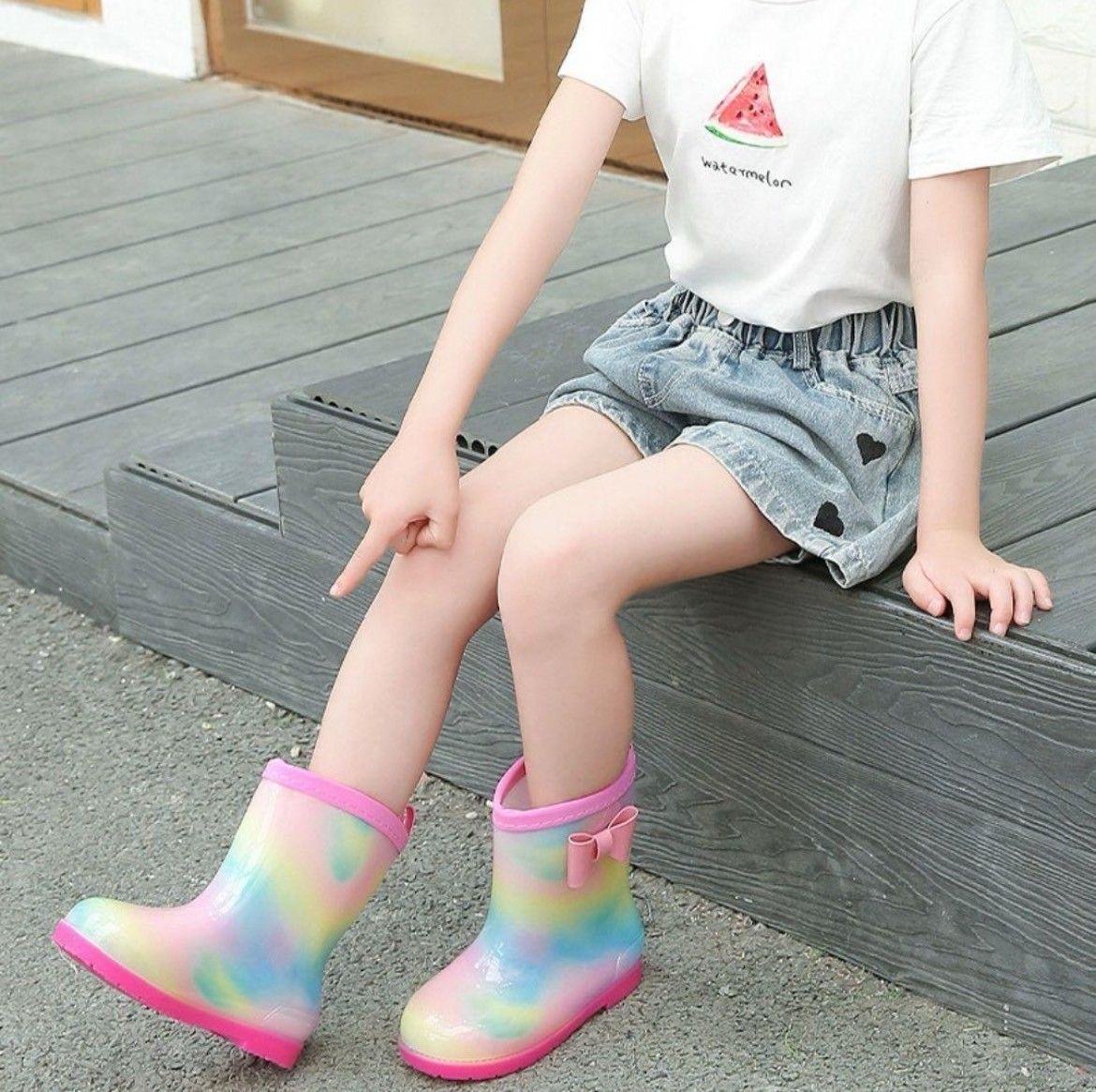 長靴  16cm  レインシューズ　レインブーツ　通園　ピンク　キッズ　女の子　雨靴　　　　