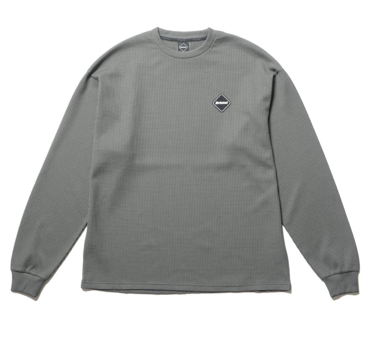 S 新品 F.C.R.B. 24SS TECH WAFFLE TEAM CREWNECK TOP GRAY SOPHNET F.C.R.B. ブリストル F.C.Real Bristol ロンT ワッフル FCRB_画像1