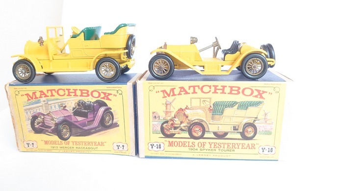 MATCHBOX ヴィンテージミニカー SPYKER TOURER No:Y１６ MERCER RACEABOUT No:Y７ 紙箱付き かなり希少 の画像3