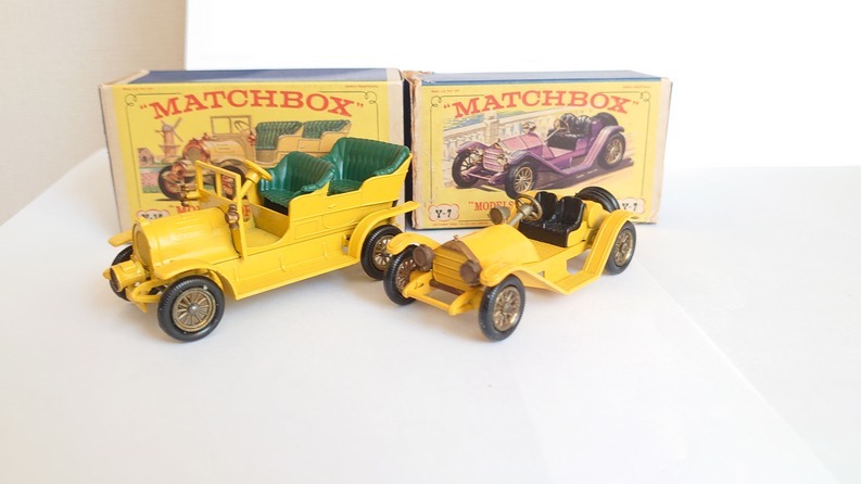 MATCHBOX ヴィンテージミニカー SPYKER TOURER No:Y１６ MERCER RACEABOUT No:Y７ 紙箱付き かなり希少 の画像1