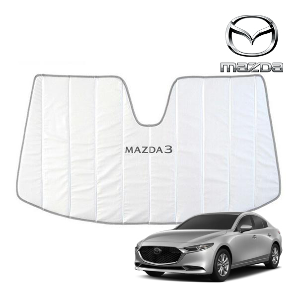 USマツダ純正 専用設計 MAZDA3 ロゴ入 サンシェード 吸盤不要 折りたたみ式 マツダ3 ファストバック / マツダ3 セダン BP系_画像1