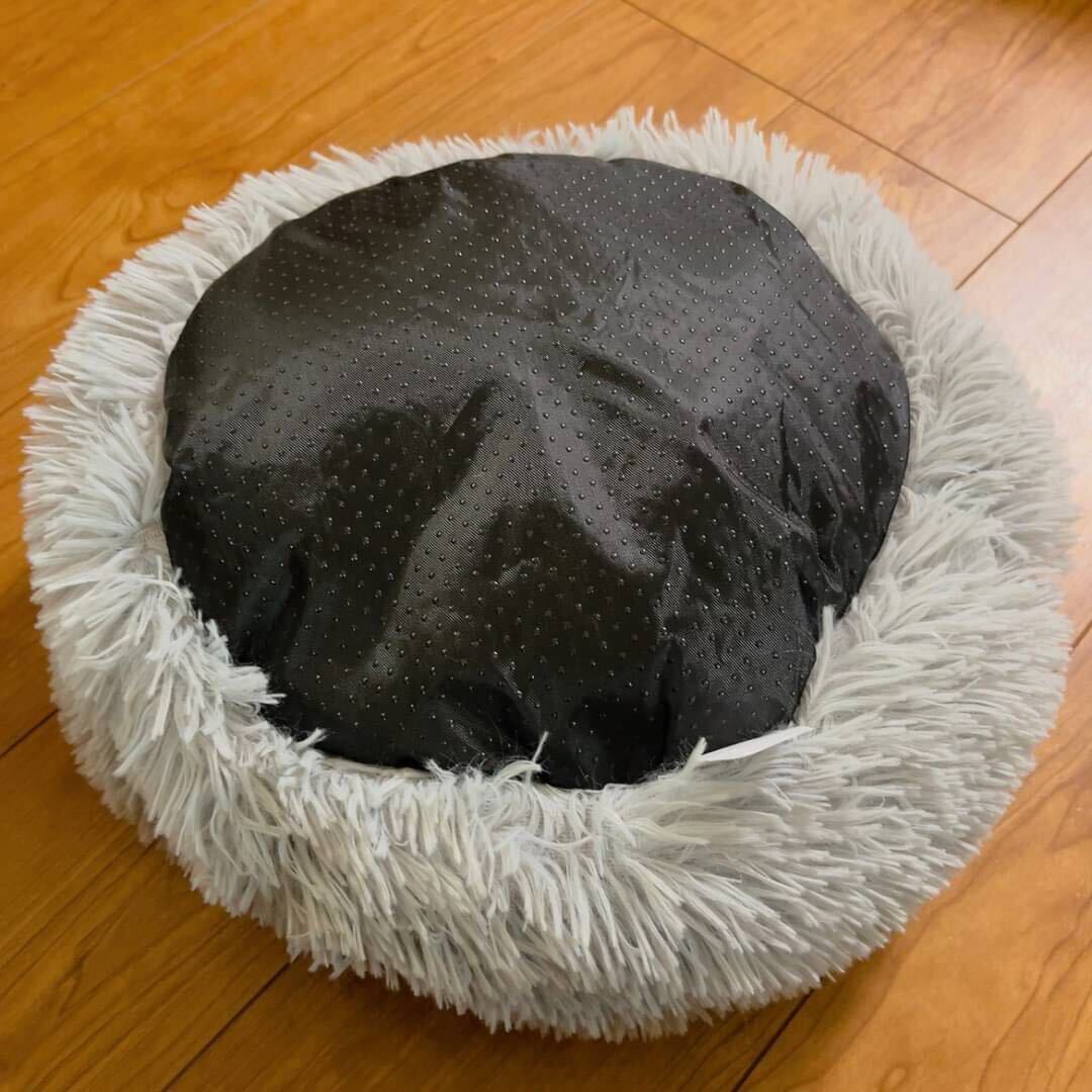 グレー ペットベット 猫 犬 ベッド クッション 丸型 安心感 オールシーズン ペット用品 ペット あったか ふかふか お昼寝 冬の画像9