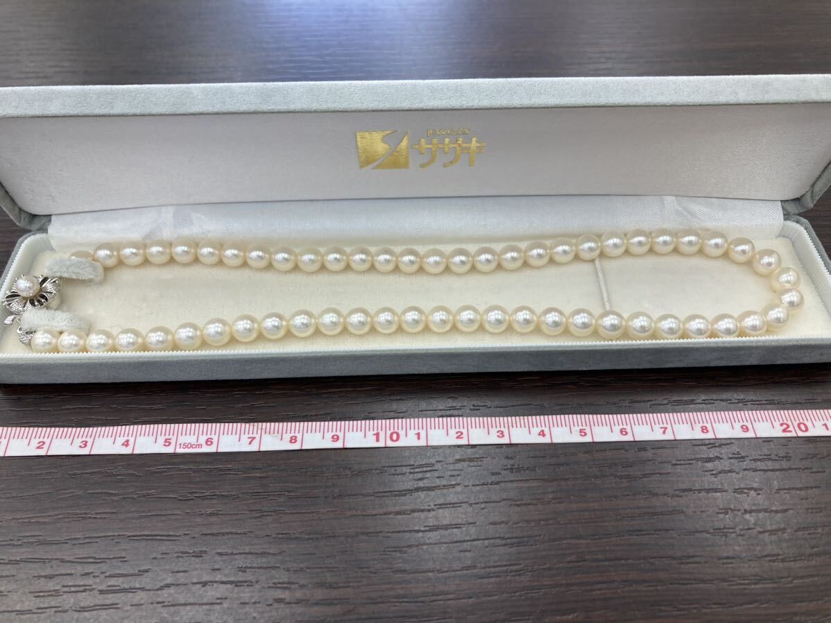 真珠のネックレス パール Pearl Necklace 約40cm~43cm 33.6g 高級 高価 高い 安い 素敵 きらびやか アクセサリー 首輪 純粋 清廉 清楚系の画像1