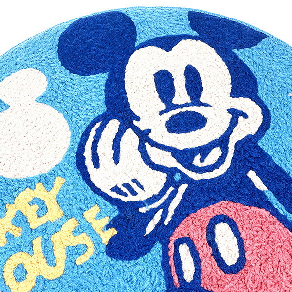 ディズニー ミッキーマウス ラウンドマット スマイルラウンド インテリア ブルー Disney_画像2