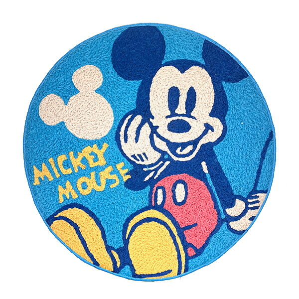 ディズニー ミッキーマウス ラウンドマット スマイルラウンド インテリア ブルー Disney_画像1